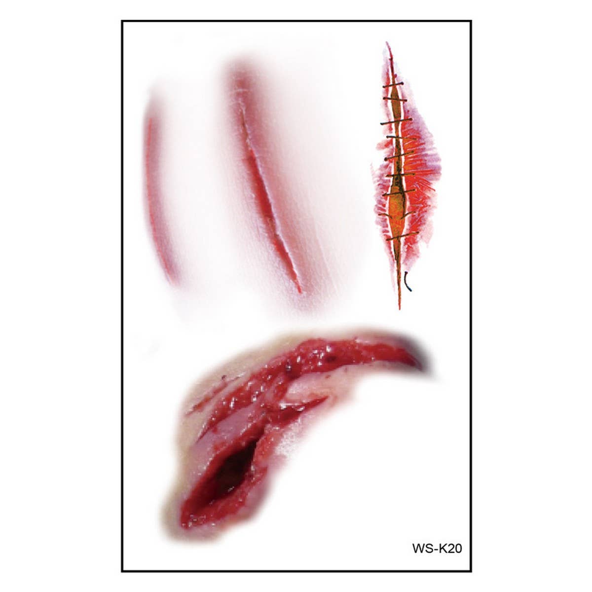 Bloody Scar Tattoos ??Halloween Party Wounds_CWMM8378
