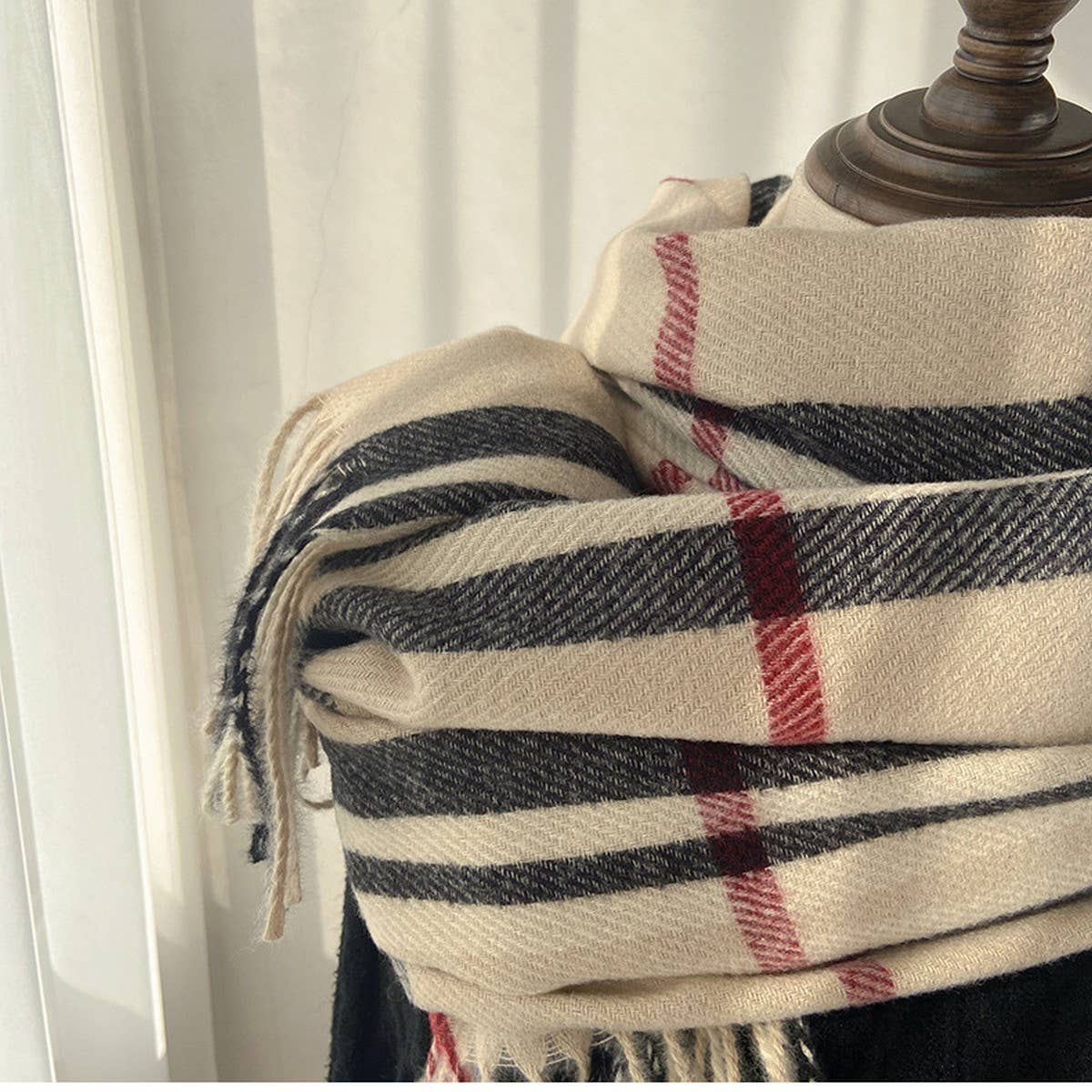 Plaid Scarf ??Warm Fringe Winter Wrap_CWASC1467