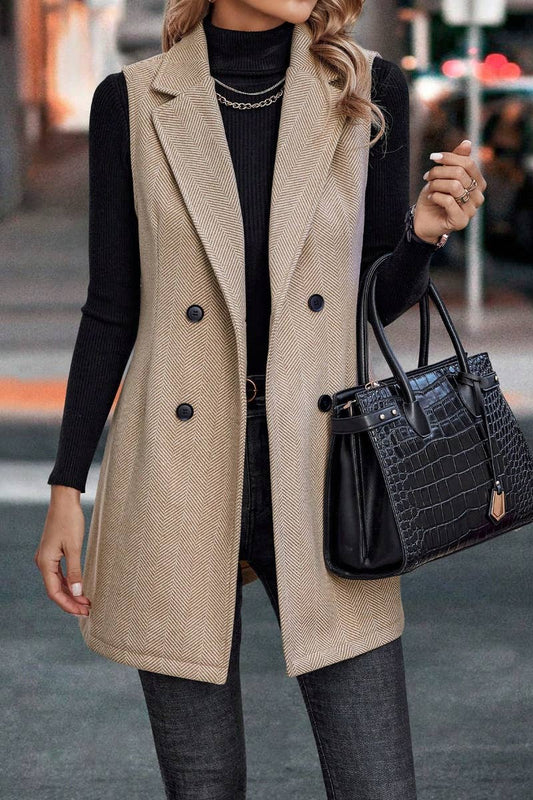 CWOCASL0021_AUTUMN/WINTER FASHION SLEEVELESS BLAZER