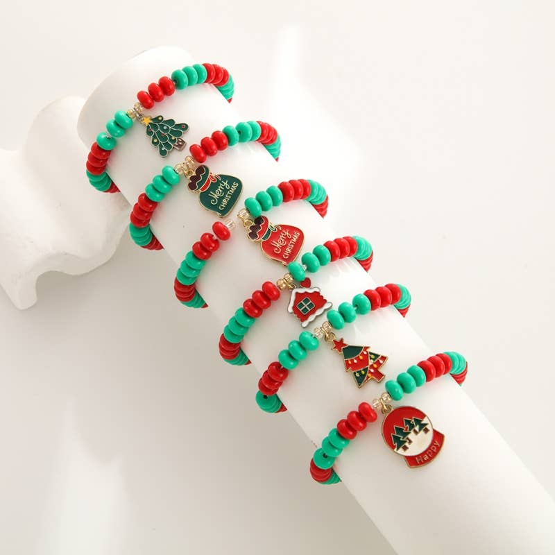 CHRISTMAS ABACUS BEADED COUPLE BEADED BRACELET