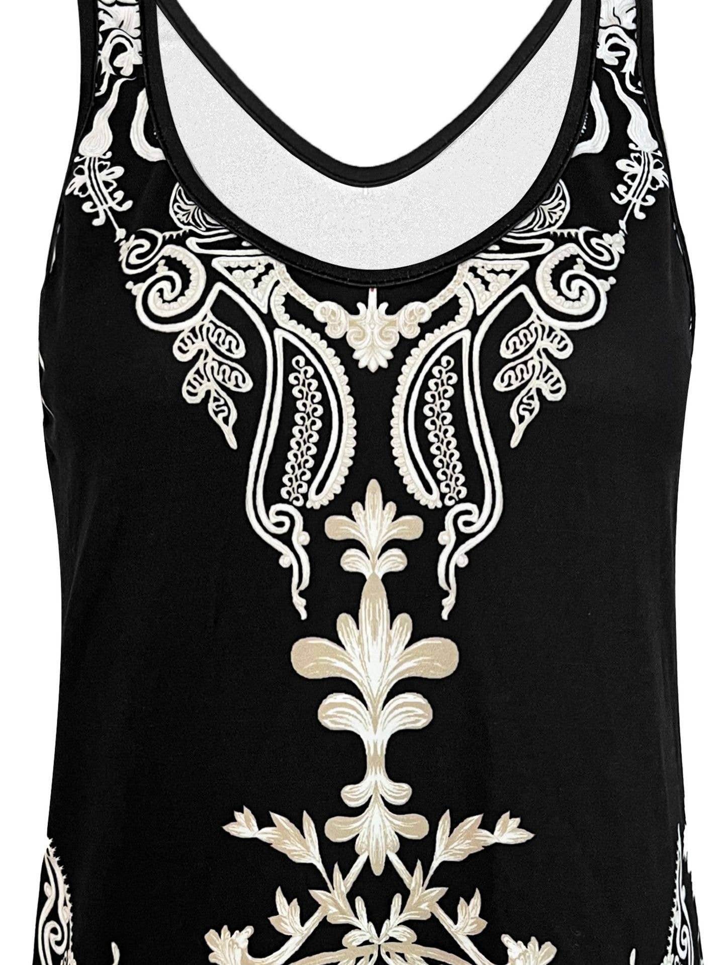 Round-neck printed fashionable and elegant vest