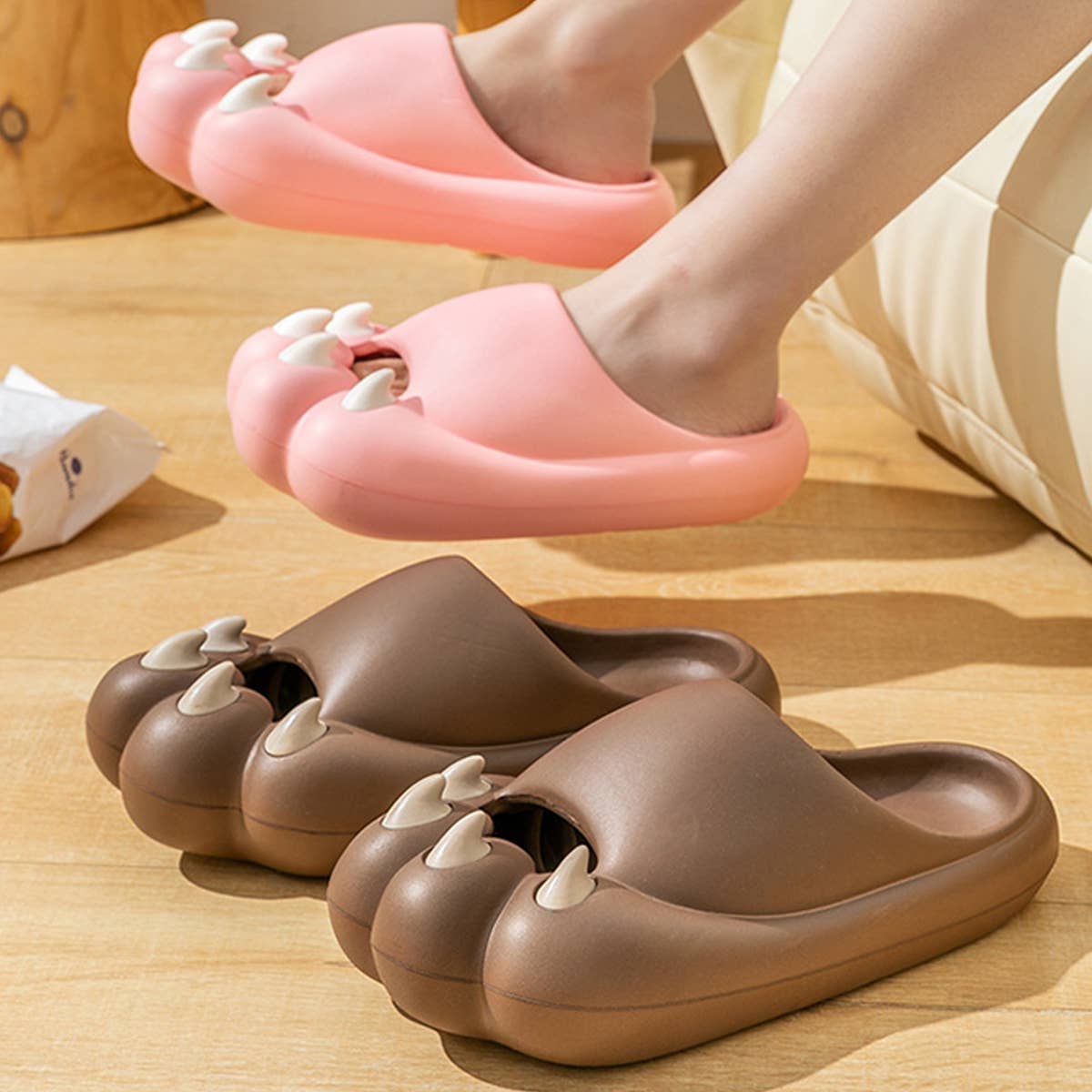 VALENTINE DAY HOME INDOOR CUTE CAT CLAW SLIPPERS_CWSHS0544