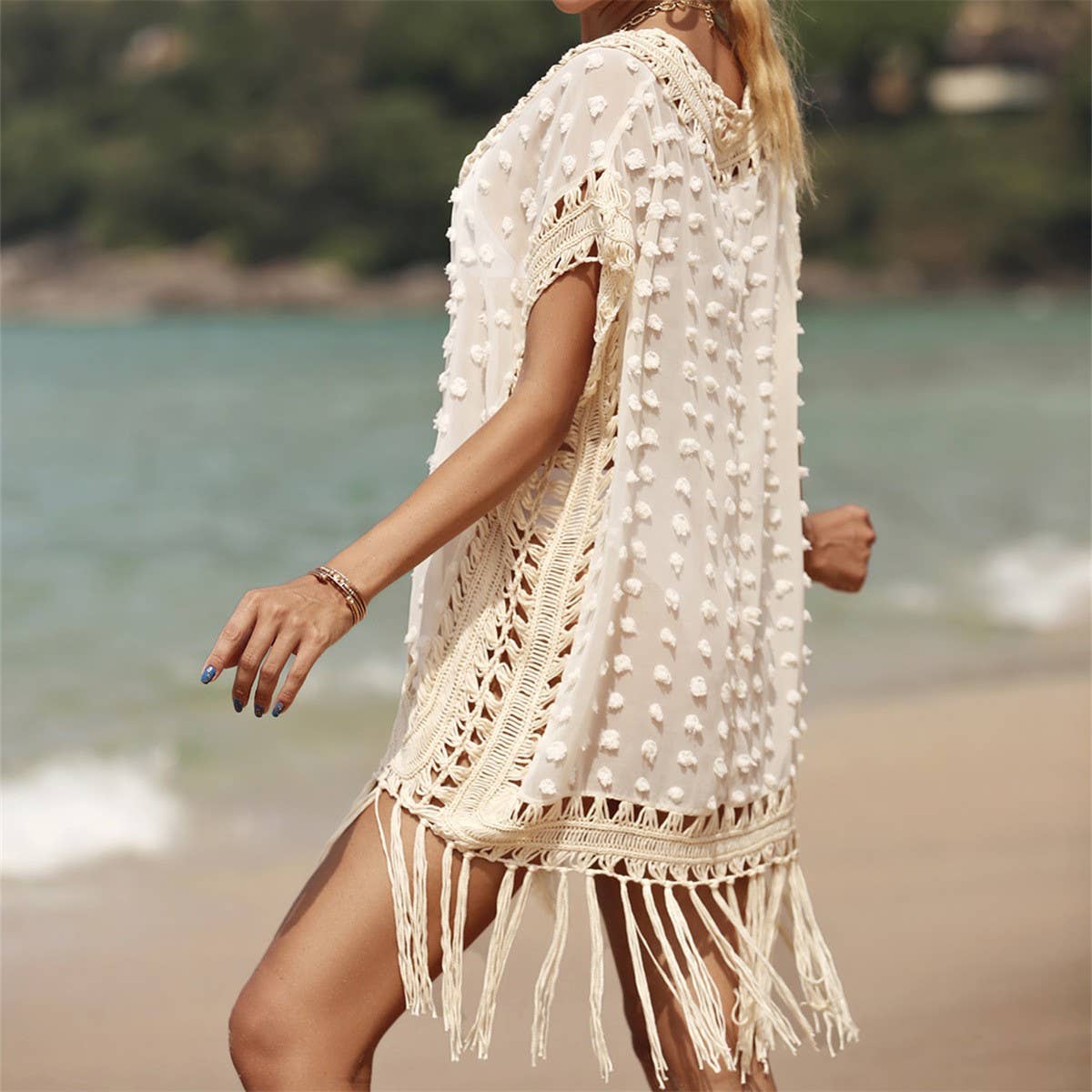 SPLICED TASSEL CROCHET BEACH COVER-UP_CWMM1229