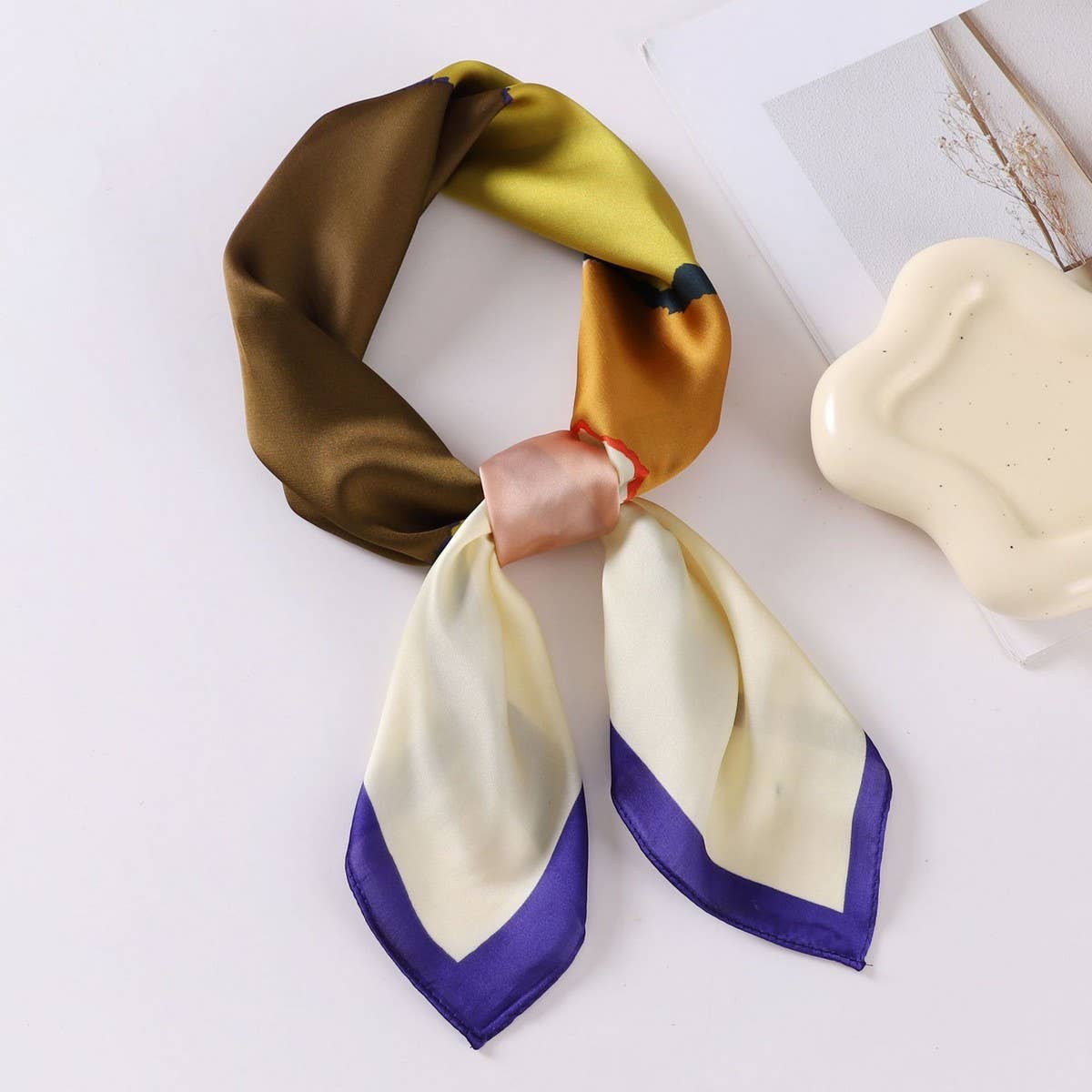 70cm Satin Neck Scarf--Chic Decorative Square Wrap_CWASC0822