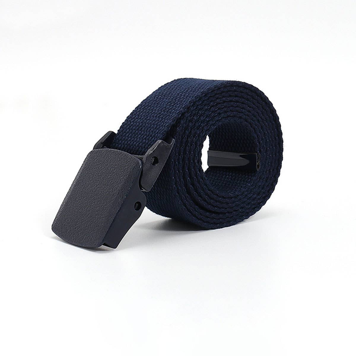 SOLID COLOR WOVEN CANVAS BELT WITH PLASTIC BUCKLE_CWABE0675