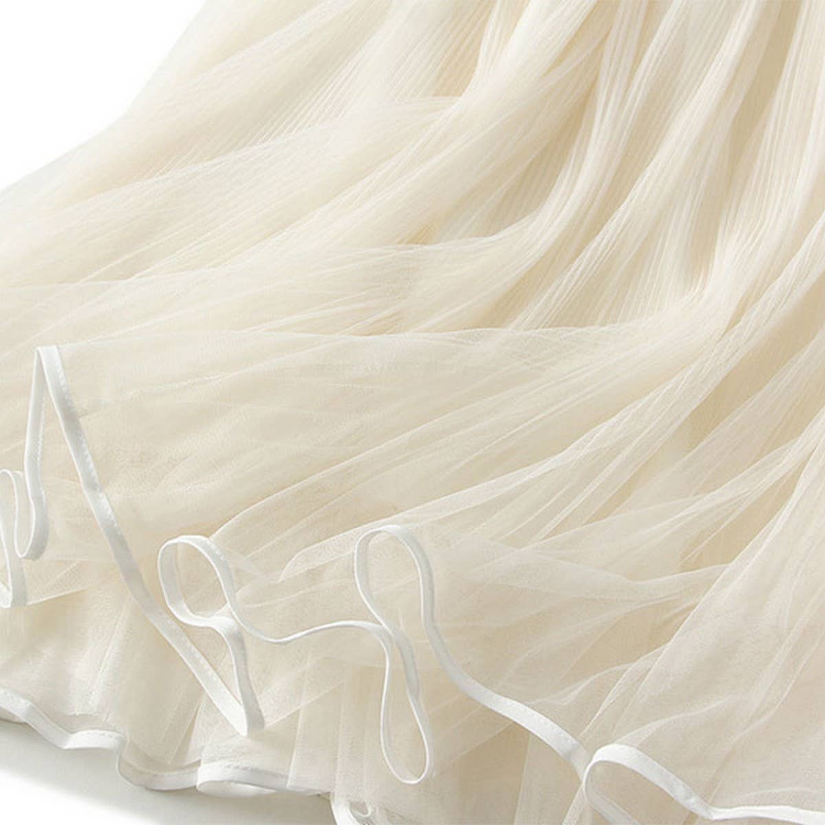 3D Floral Tulle High-Waist A-Line Maxi Skirt_CWBMS0373