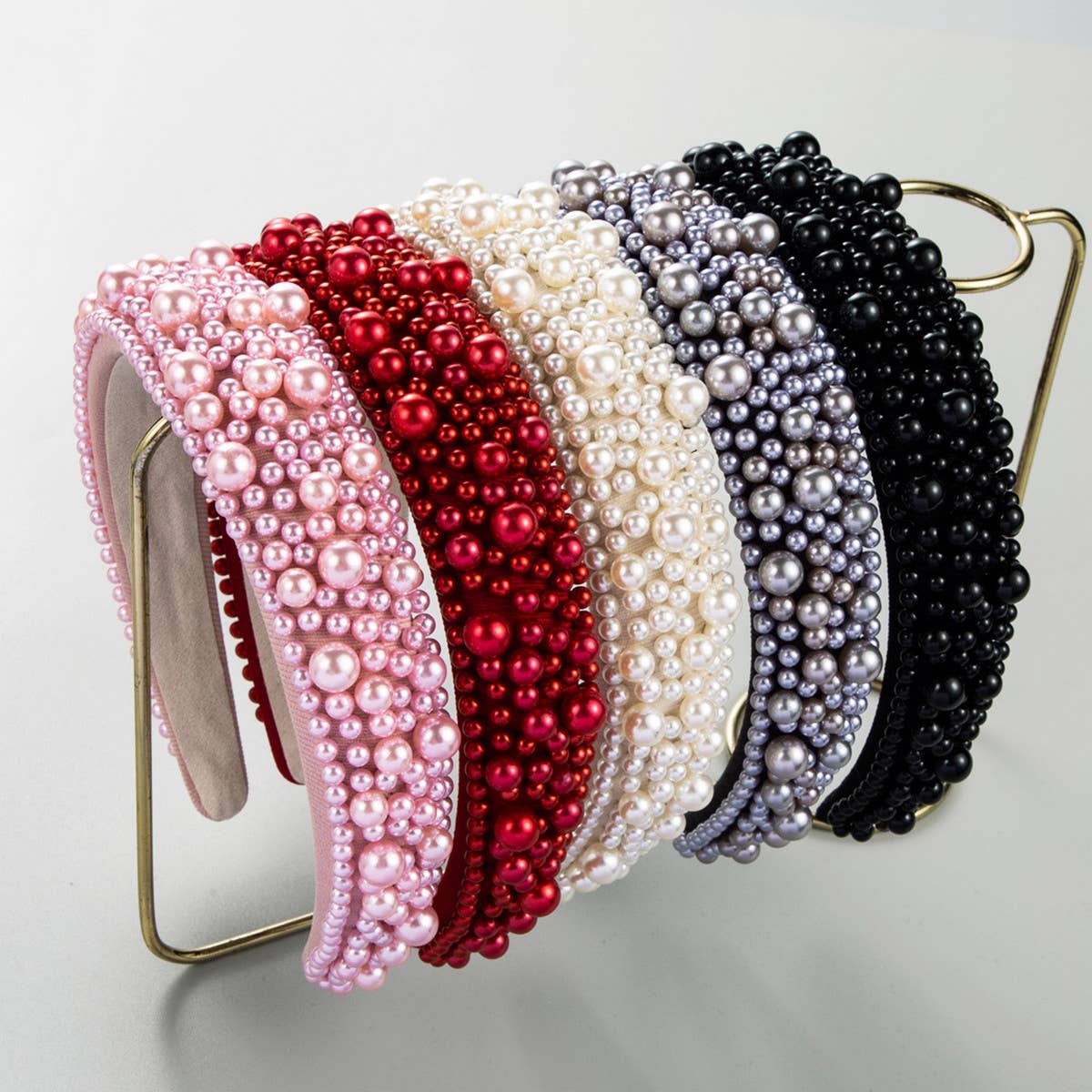 WOMEN VERSATILE SPONGE PEARL HEADBAND_CWAHA0823