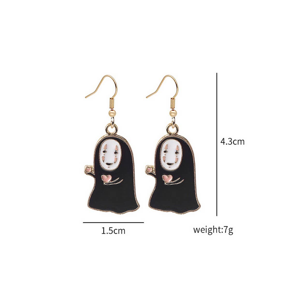 CARTOON FUNNY SEA URCHIN GHOST EARRINGS_CWAJE1846