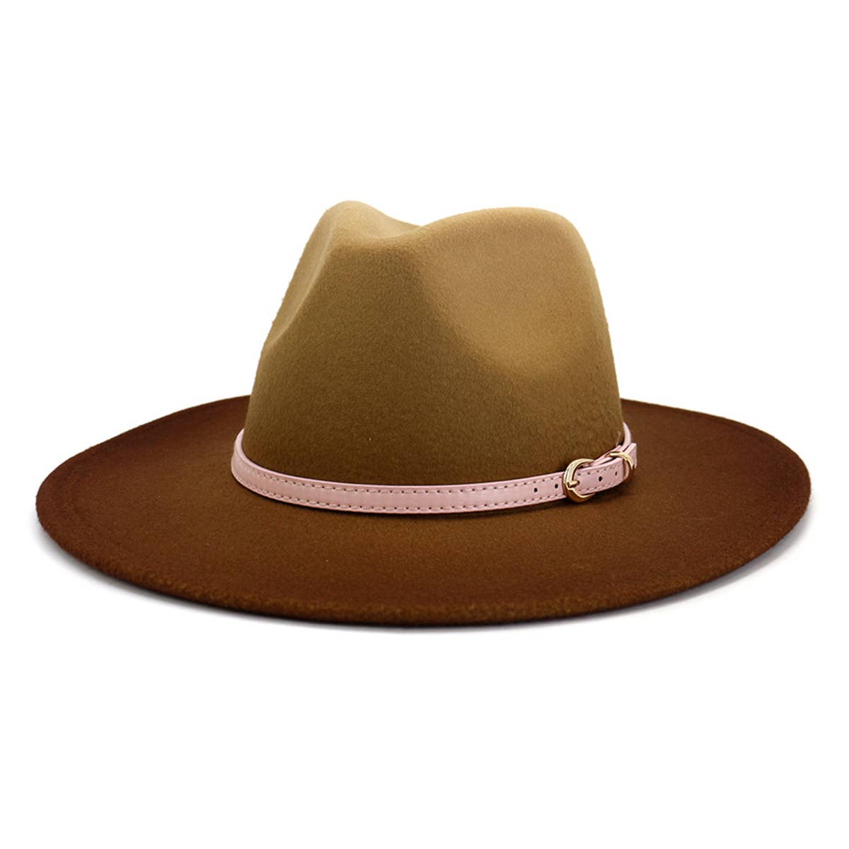 WOMEN MINIMALIST WARM COLOR MATCHING PANAMA HAT_CWAH0713