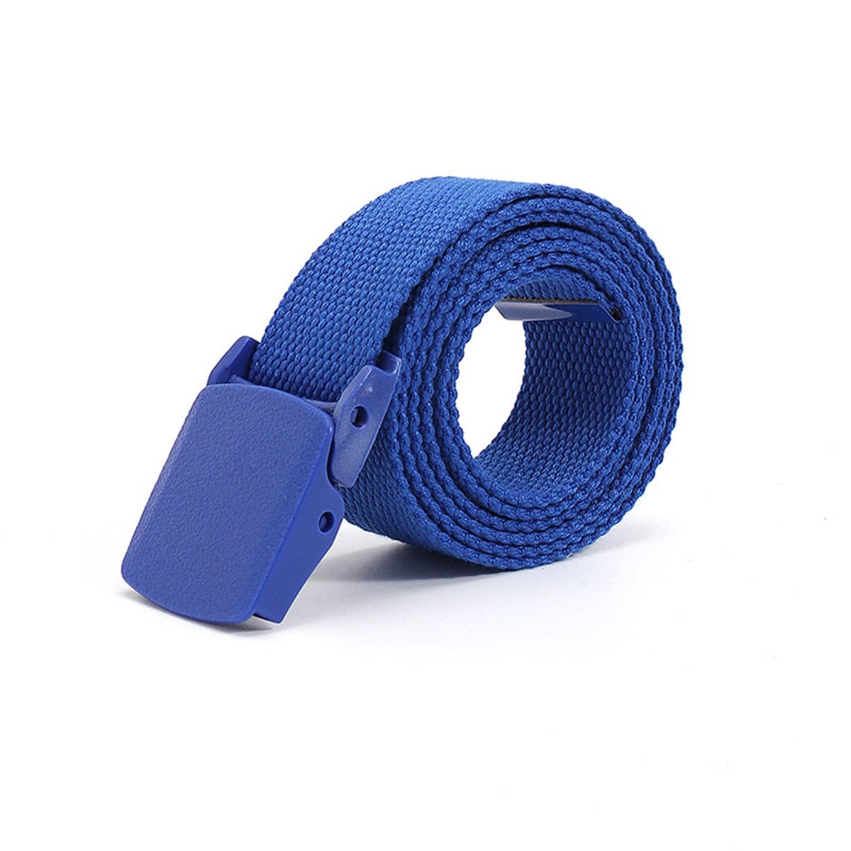 SOLID COLOR WOVEN CANVAS BELT WITH PLASTIC BUCKLE_CWABE0675