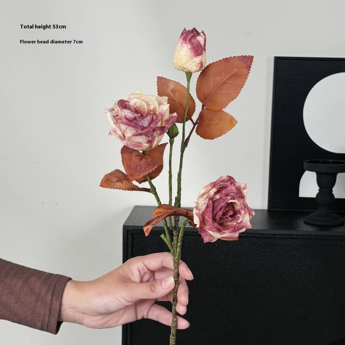 Vintage Autumn Oil Painting Burnt Rose