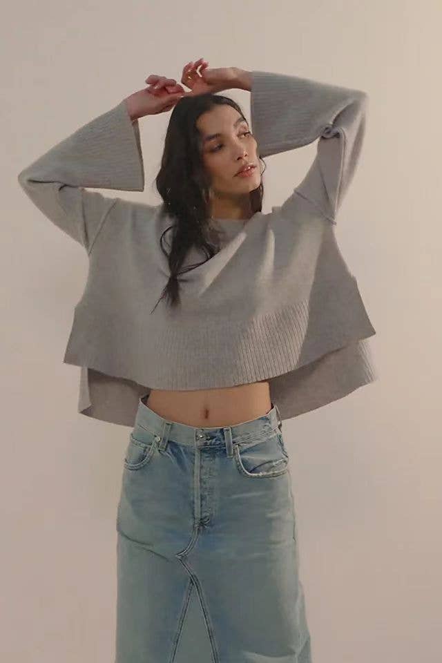 STYLISH LOOSE CREW-NECK LONG-SLEEVED SWEATER