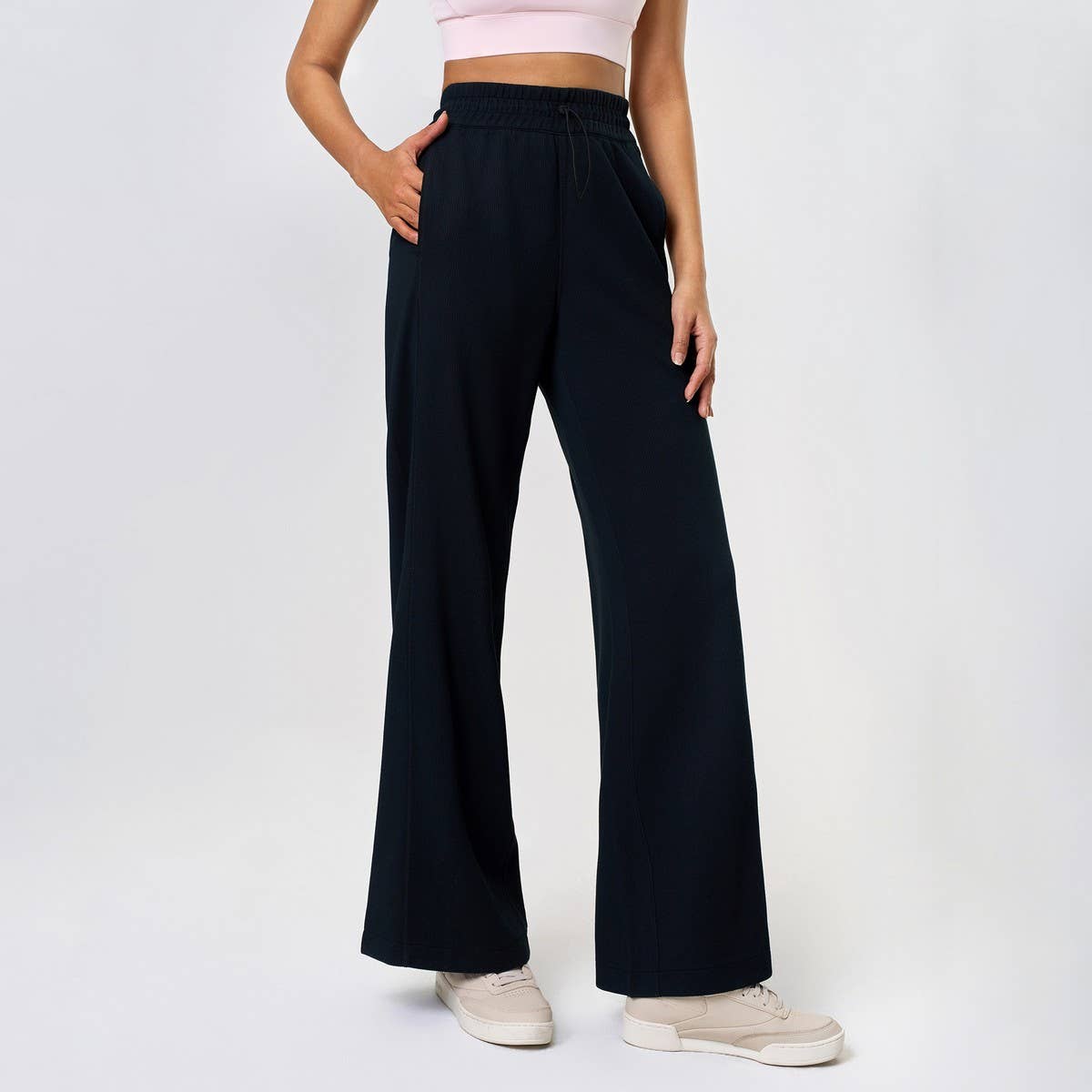 Loose Drawstring Yoga Pants High Waist Wide Leg