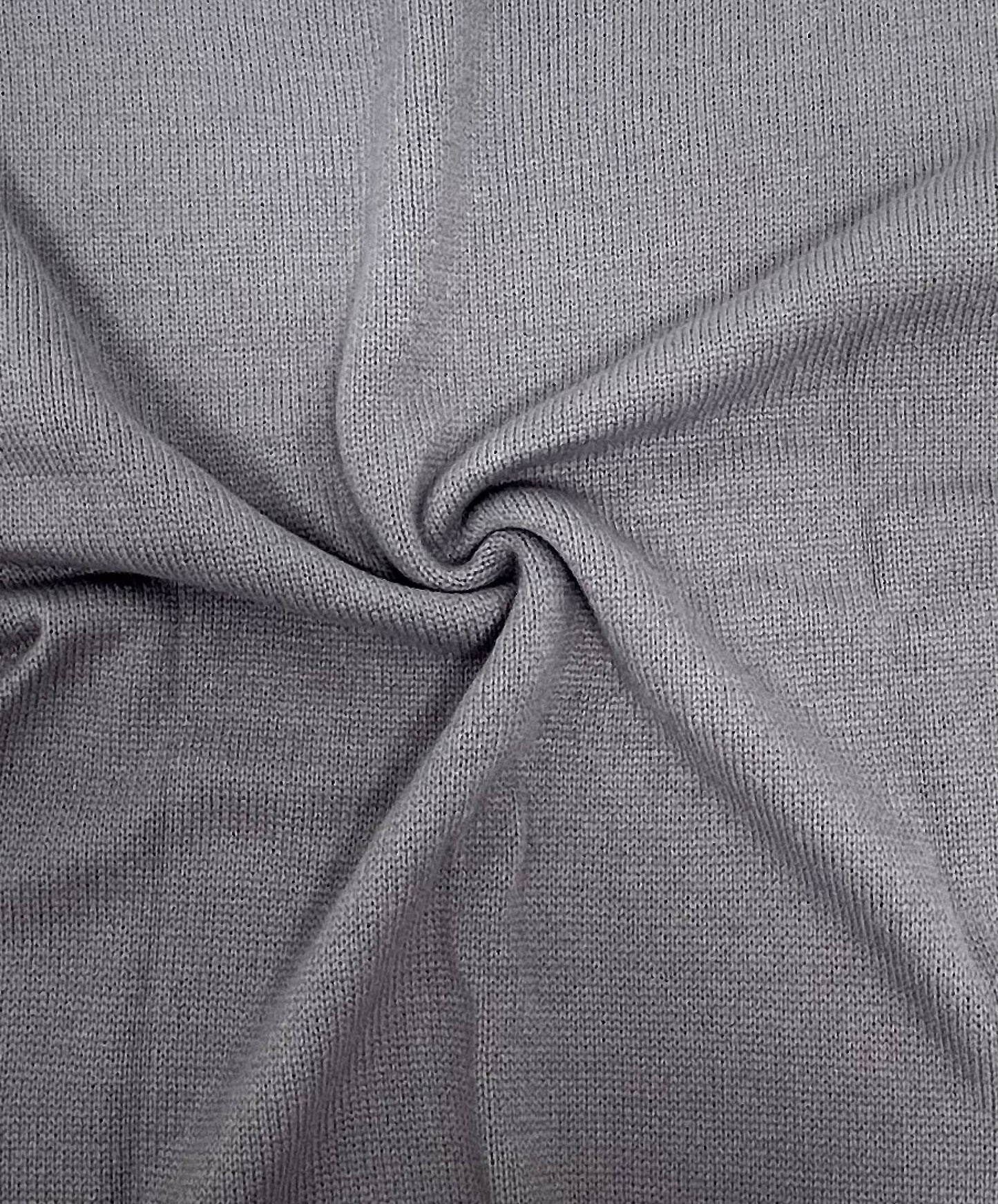 Solid-color patchwork tweed sleeve sweater