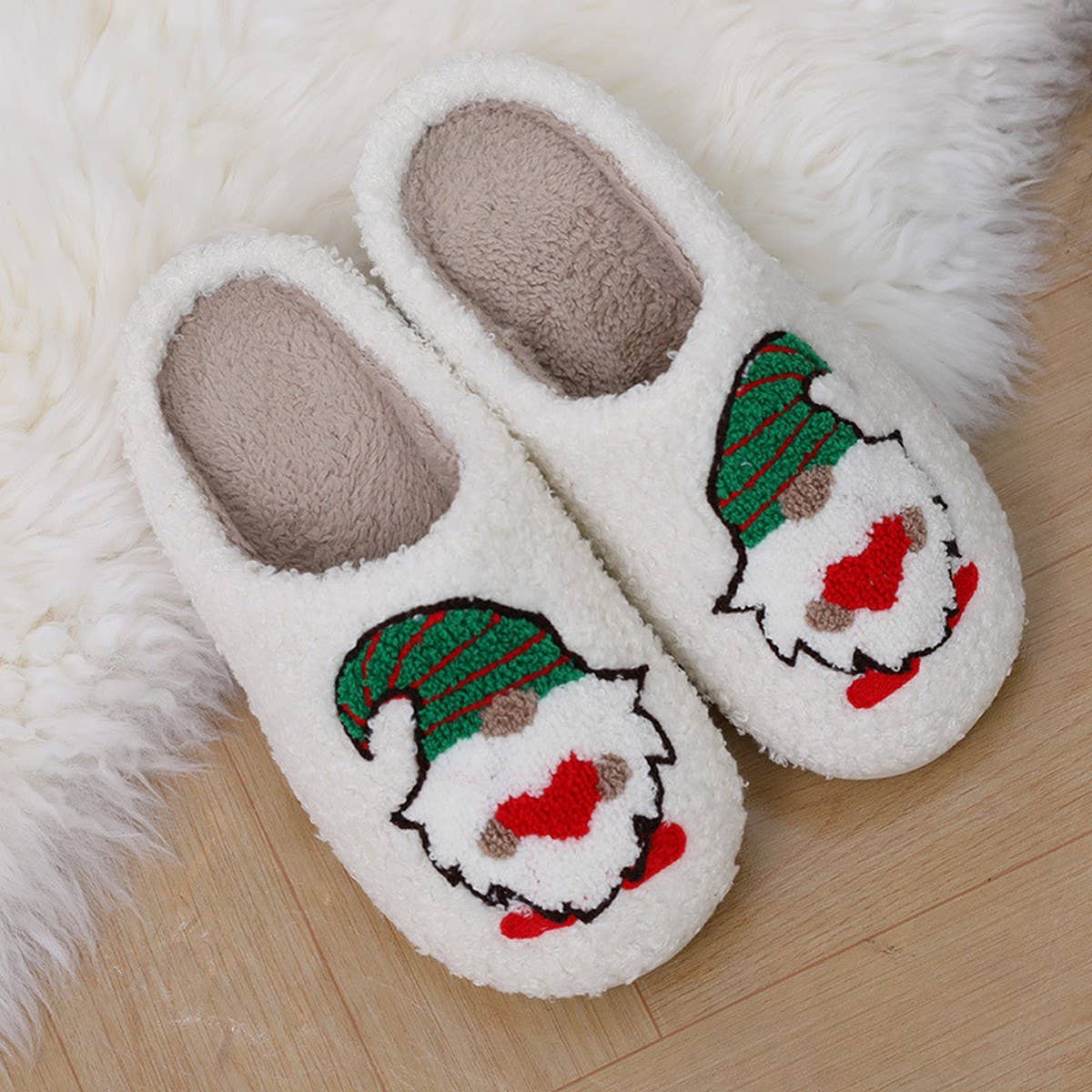 CHRISTMAS DWARF PATTERN WINTER COTTON SLIPPERS