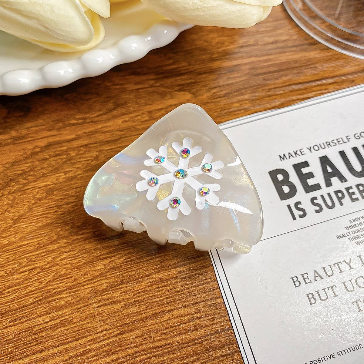 Cute Snowflake Hair Claw, Xmas Ponytail Clip_CWAHA0725