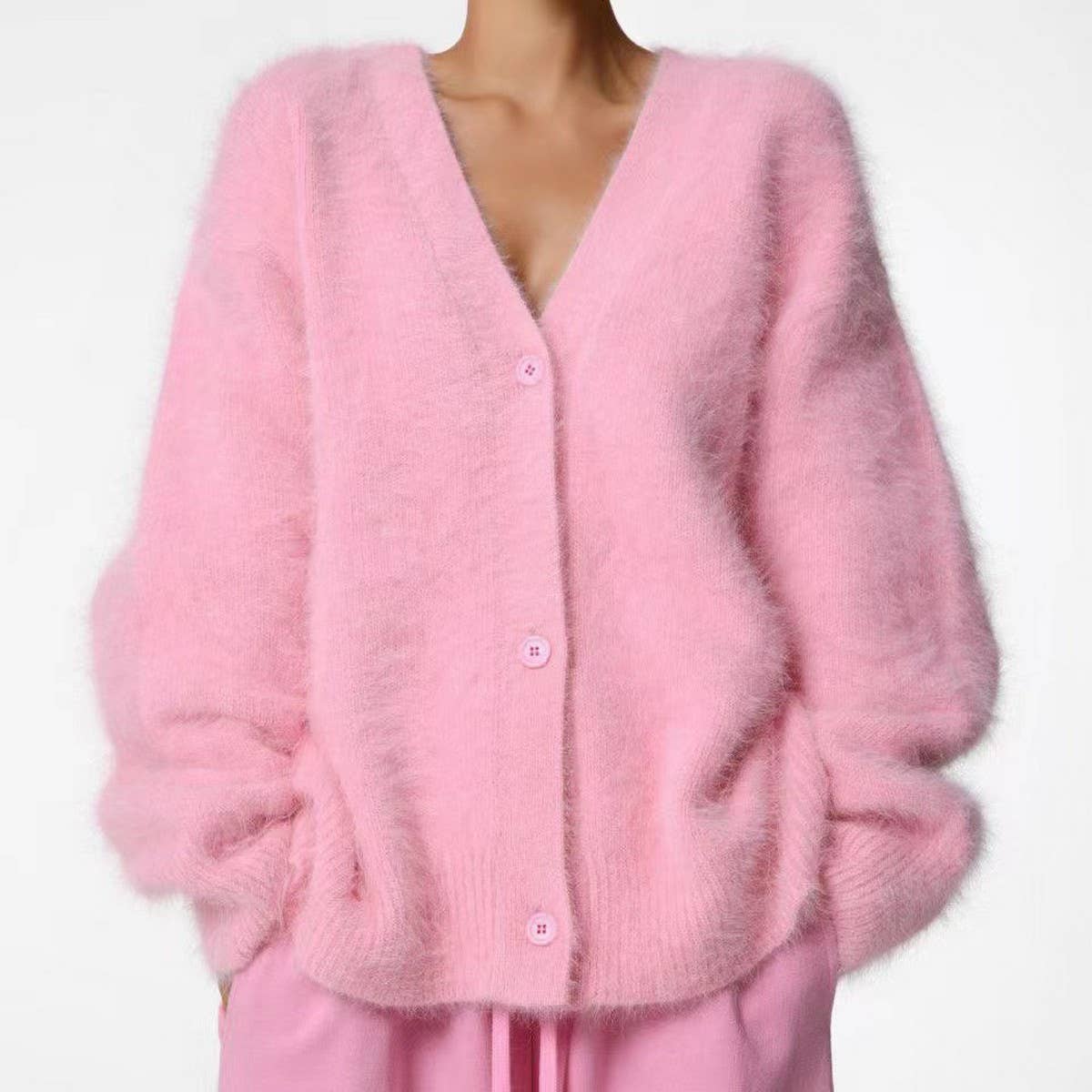 Women's Cozy Faux Mink Cardigan Sweater