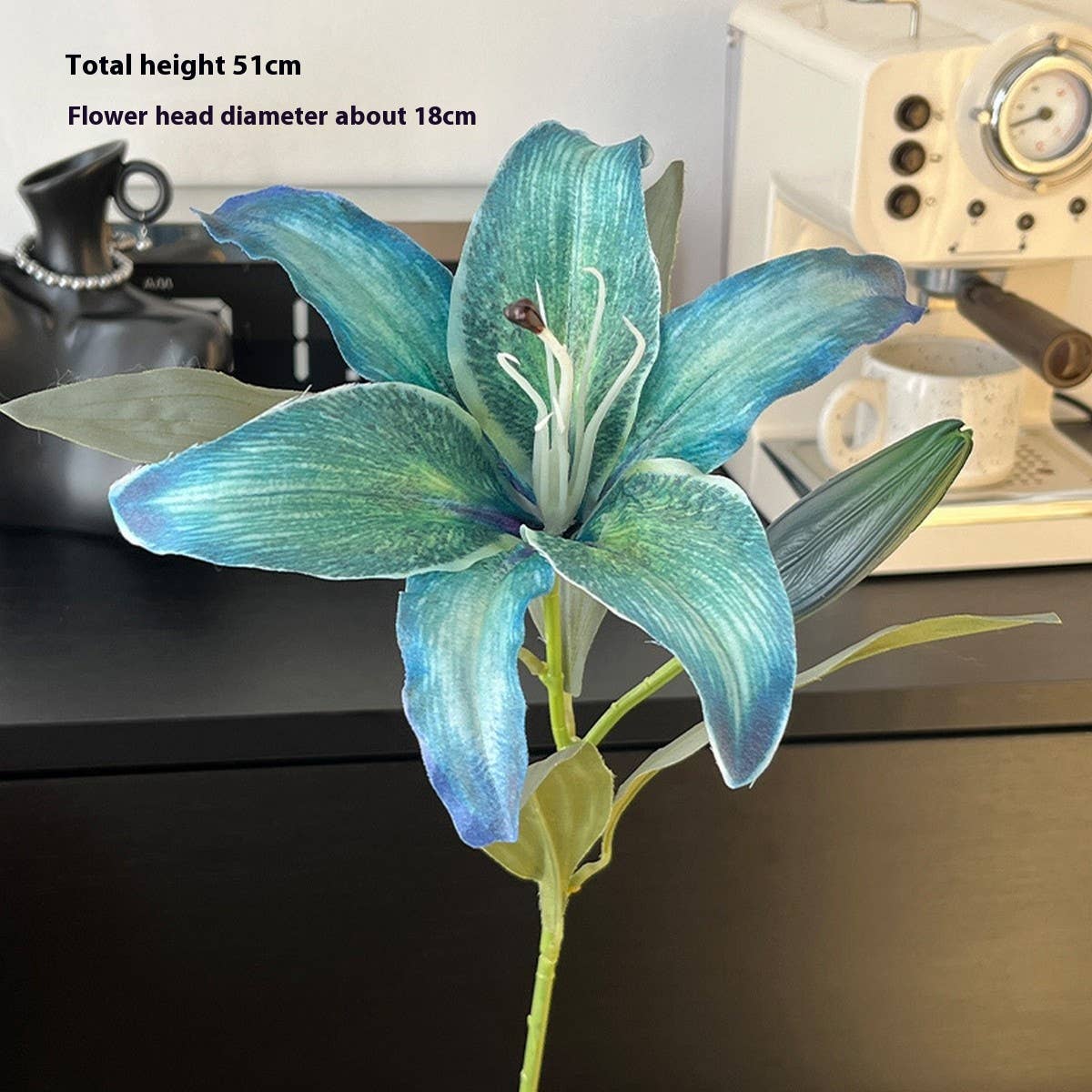 Vintage Autumn Artificial Lily with Bud and Bloom