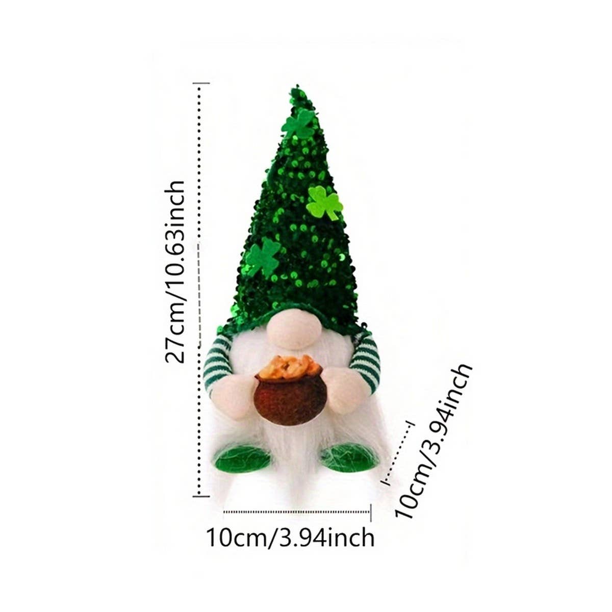 ST. PATRICK'S DAY FACELESS DOLL RUDOLPH ORNAMENT_CWMM3456