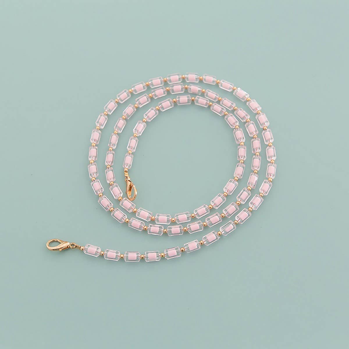 Rainbow Bead,Long Beaded Chain Bag Strap_CWMM5114