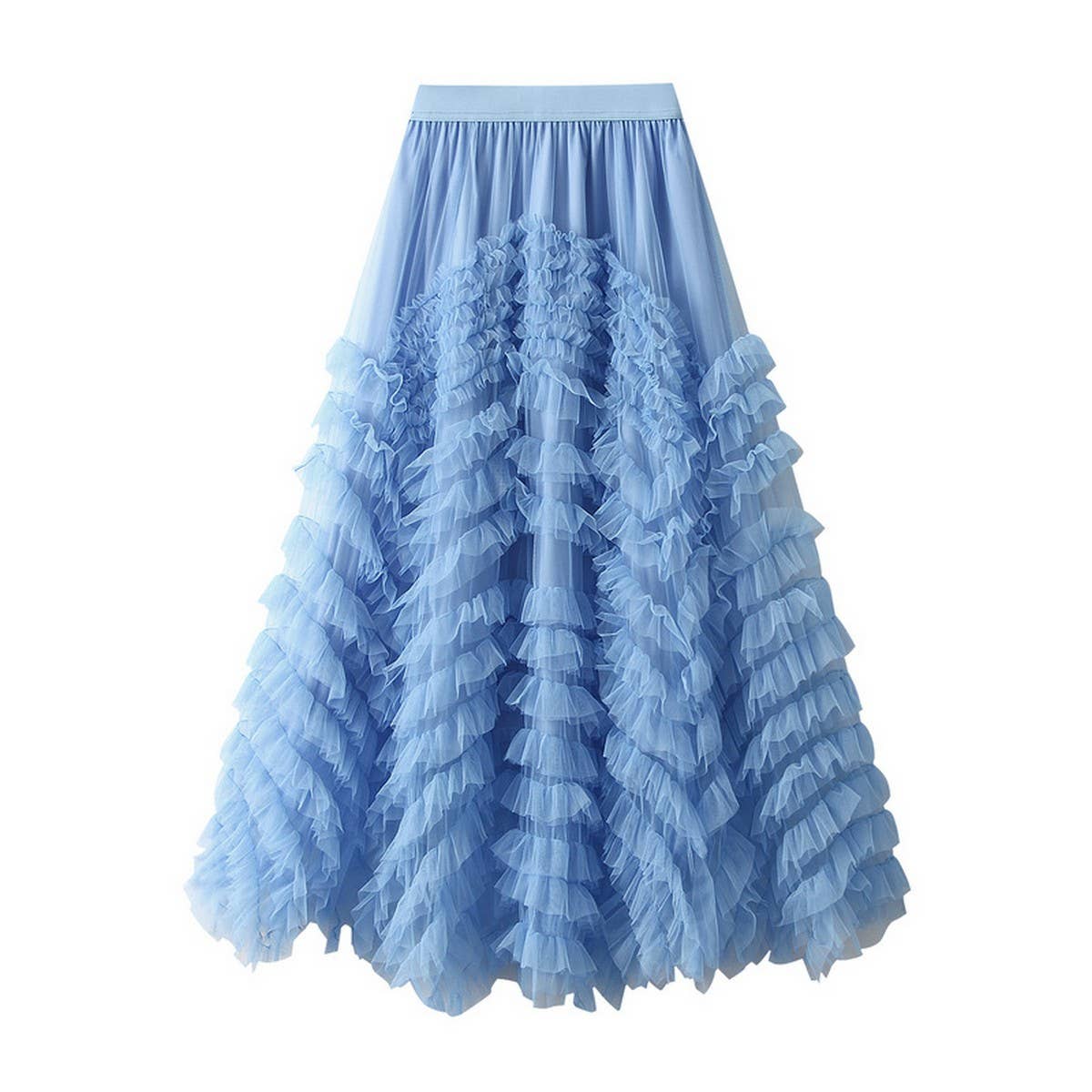 Deluxe Tulle Tiered Maxi Skirt with Flare