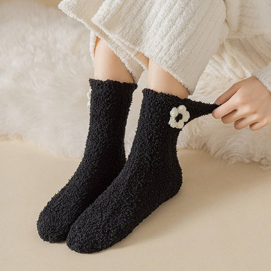 AUTUMN AND WINTER FLOWER CUTE WARM SLEEPING SOCKS_CWMS1072