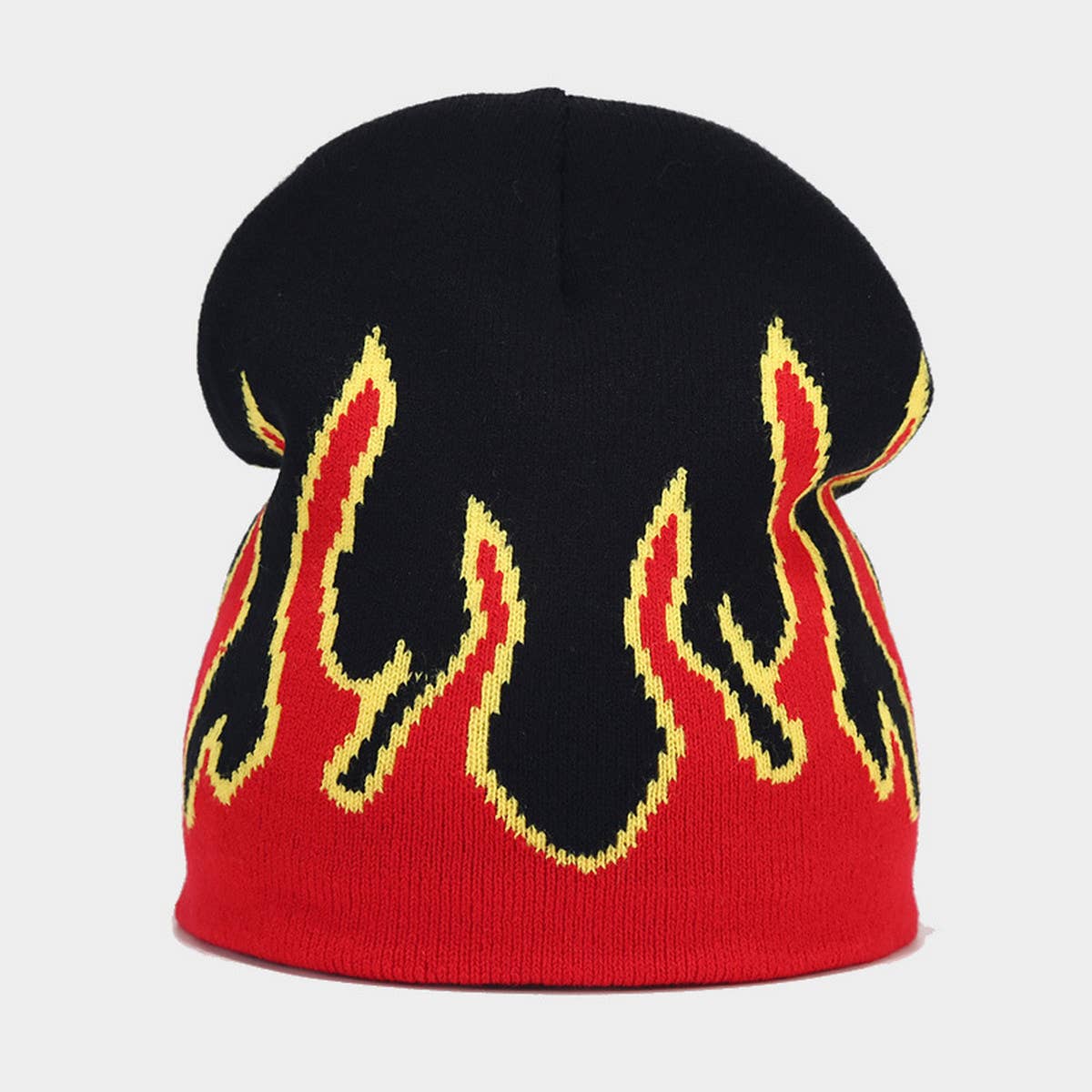 FASHION FLAME JACQUARD KNITTED HAT_CWAH1615