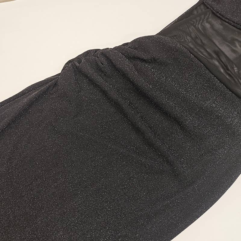 Off Shoulder Sheer Glitter Mesh Dress