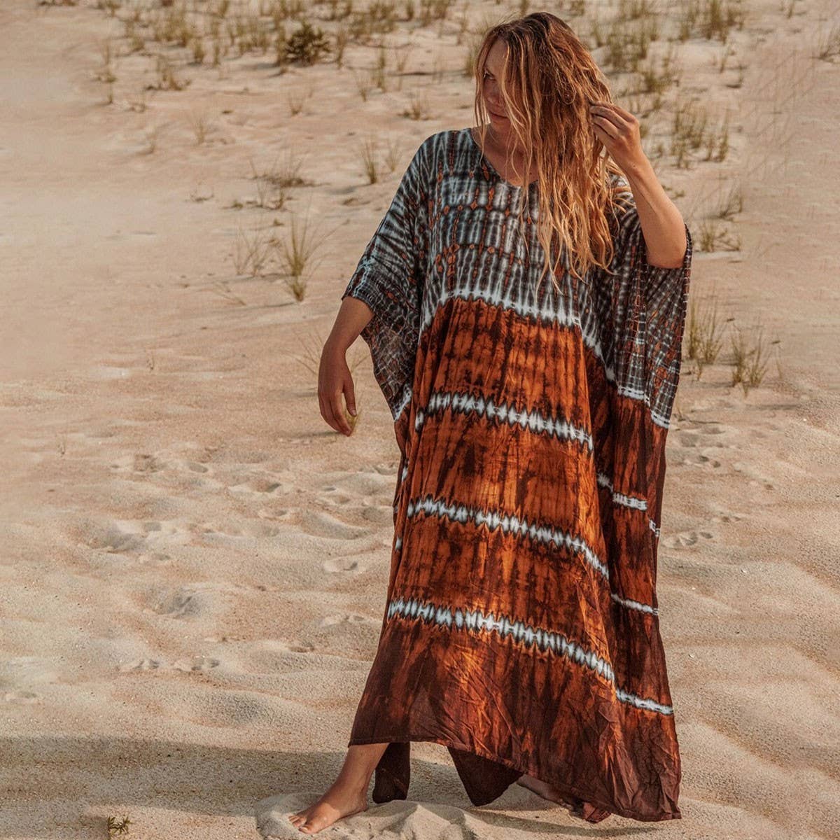 Tie-Dye Viscose Beach Cover-Up Dress