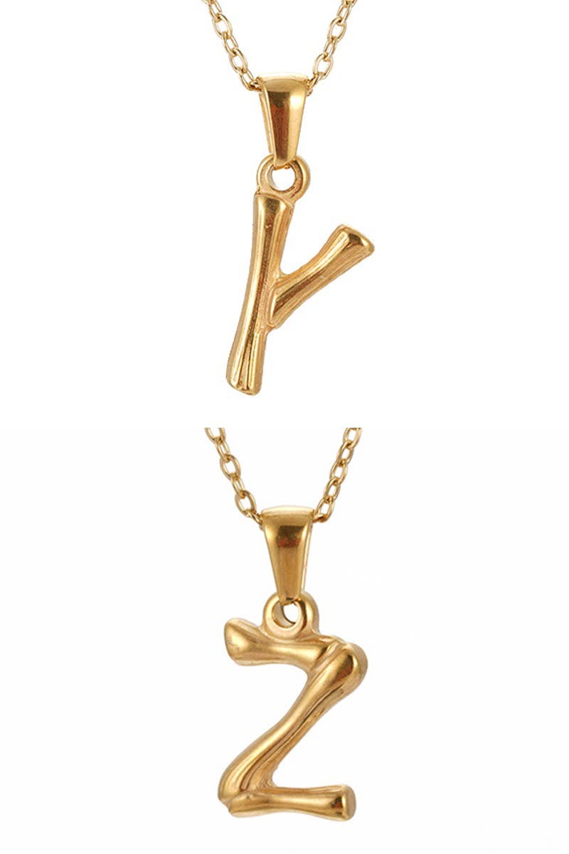 FASHION TEXTURE ALPHABET INITIAL NECKLACE_CWAJE223