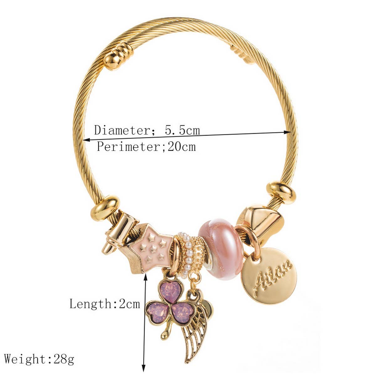 Unique Beaded Bracelet with Clover & Charms