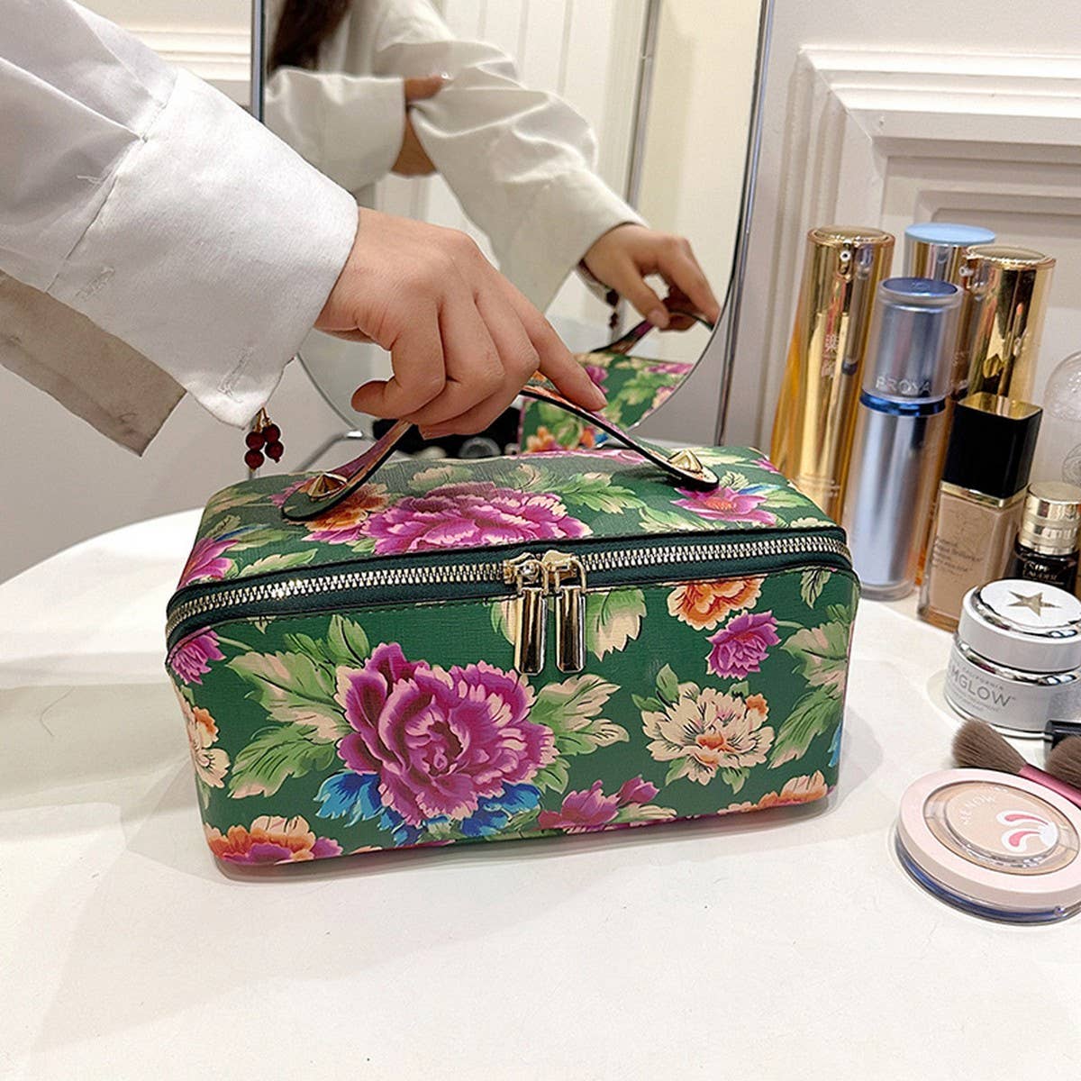 NEW CHINESE STYLE BIG FLOWER COSMETIC BAG_CWAB4499