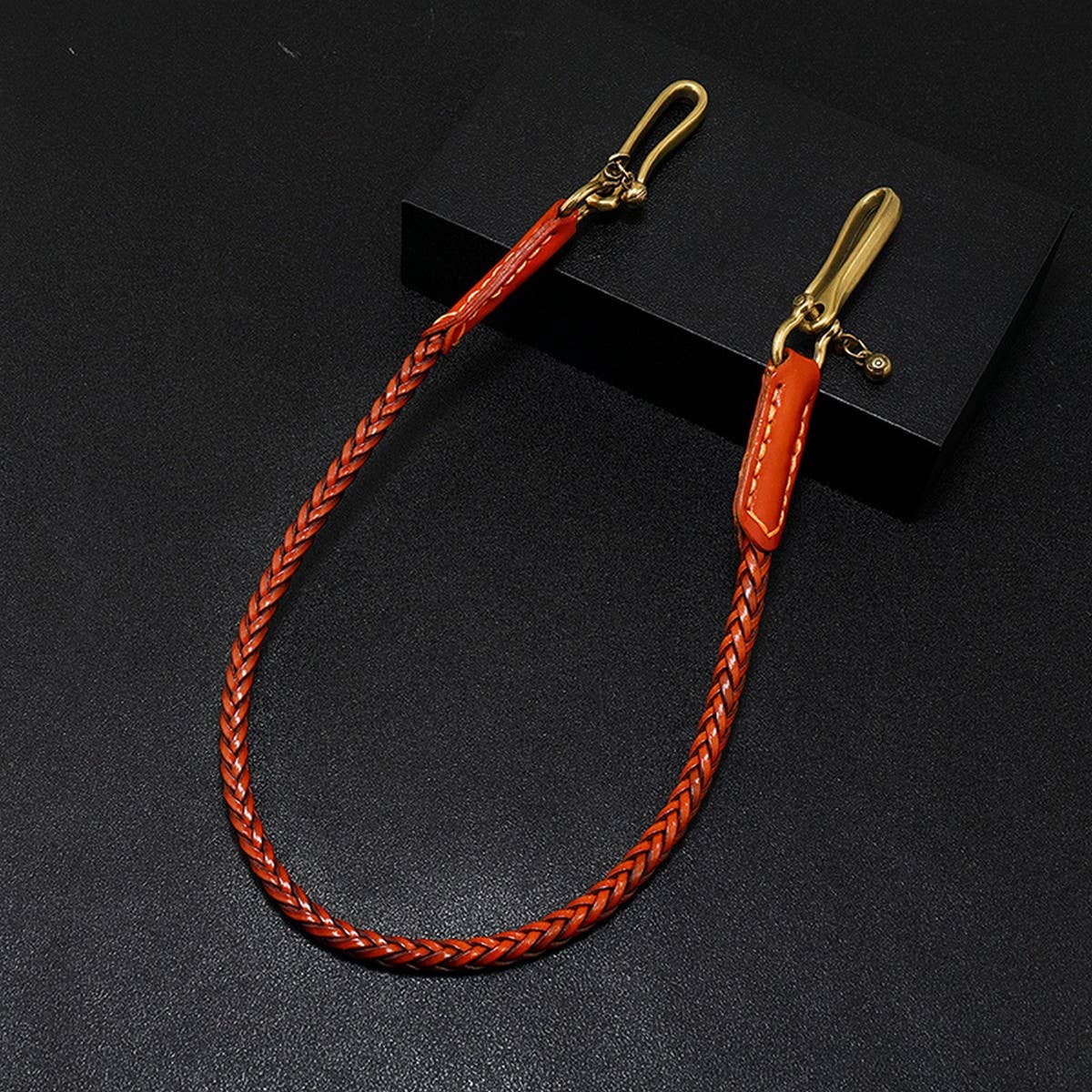 HAND-WOVEN VINTAGE LEATHER TROUSER CHAIN