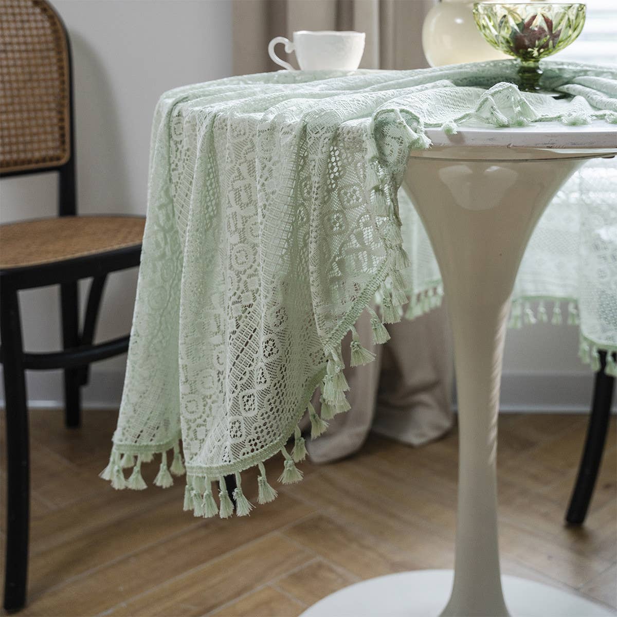 FOREST STYLE PASTORAL CROCHET COVER DINING TABLE