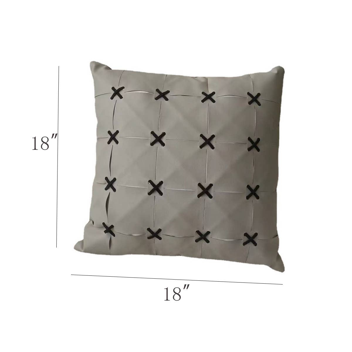 SIMPLE  LEATHER SPLICING THROW PILLOW CASES