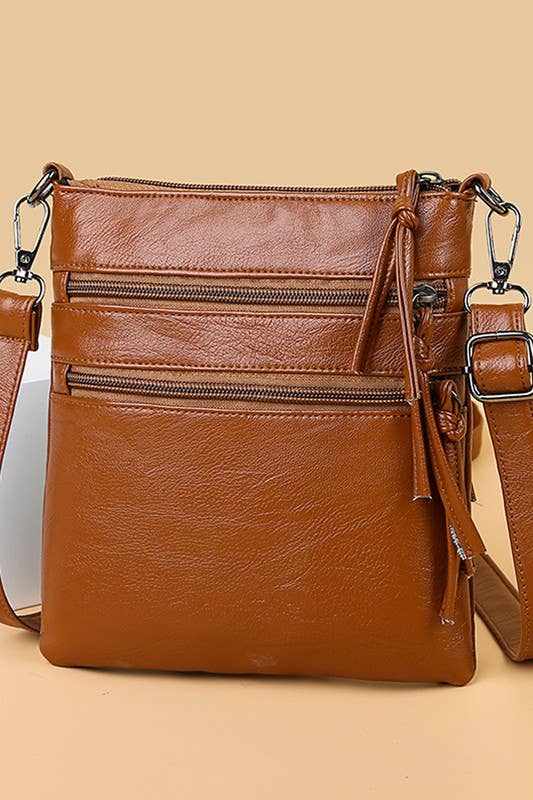 SOFT LEATHER VERTICAL ZIPPER SHOULDER BAG_CUAB0033