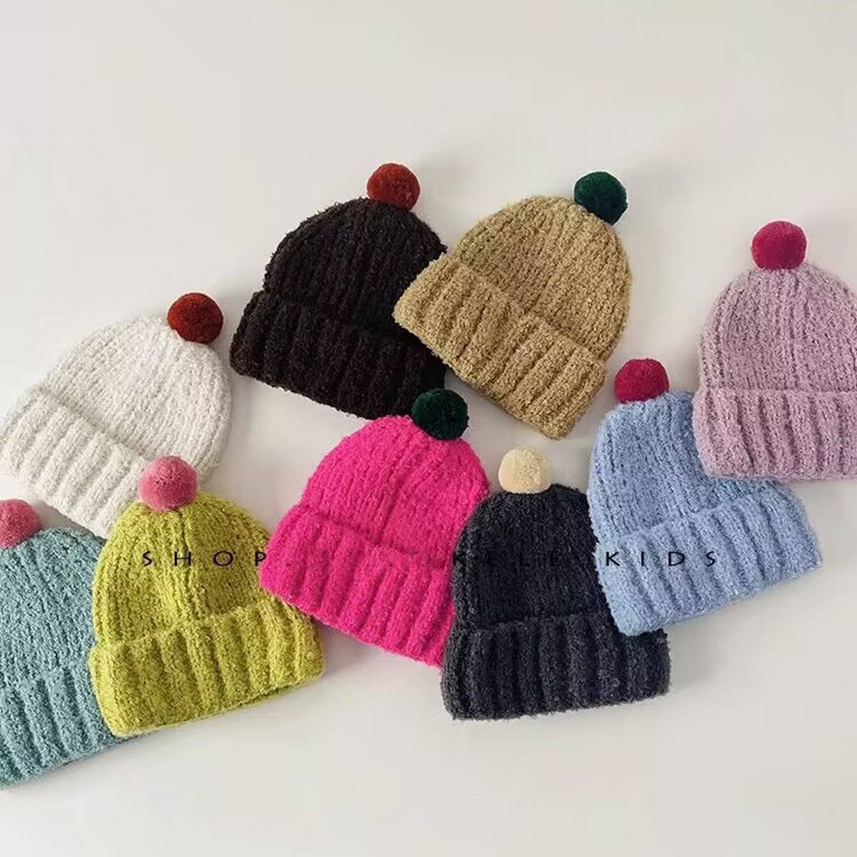 CHILDREN'S CUTE COLORFUL BALL SOFT KNITTED HAT_CWAH2930