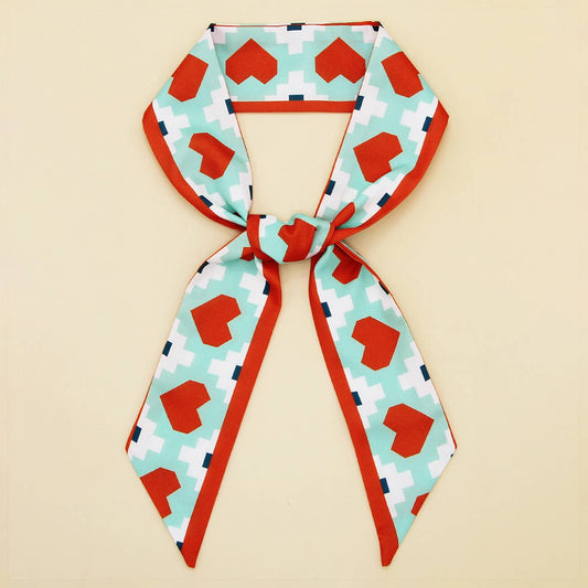 Skinny Floral Letter Scarf for Hair or Gift Wrap_CWASC0083
