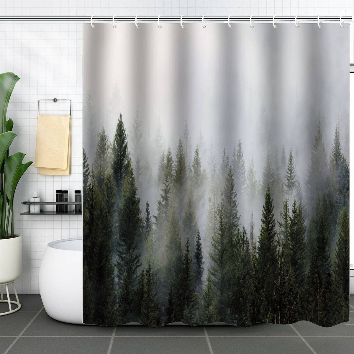 FOREST DIGITAL PRINTING SHOWER CURTAIN