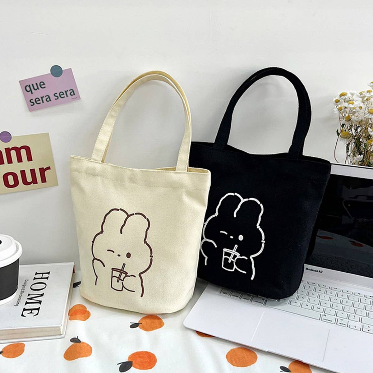 CUTE CARTOON RABBIT MINI TOTE BAG_CWAB1713