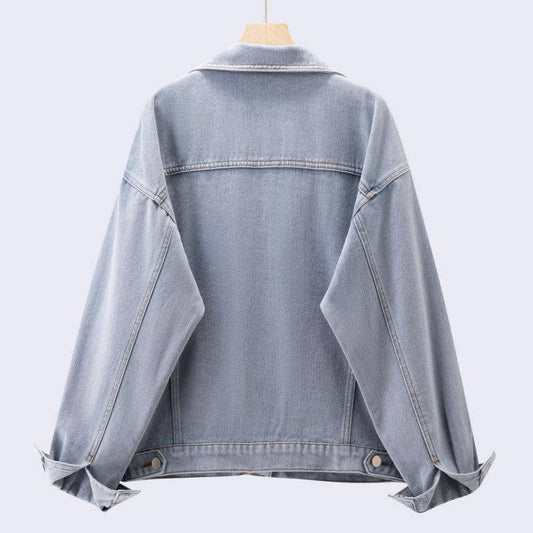 STEREOSCOPIC STYLE WASH DENIM COAT WITH LAPEL