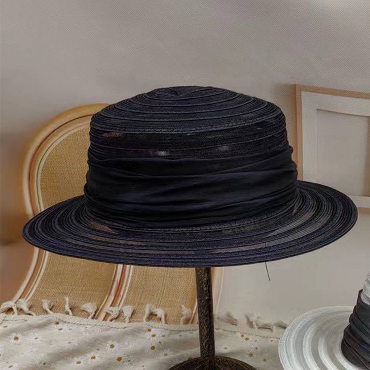 Summer fashion sun protection flat top sun hat_CWAH3559