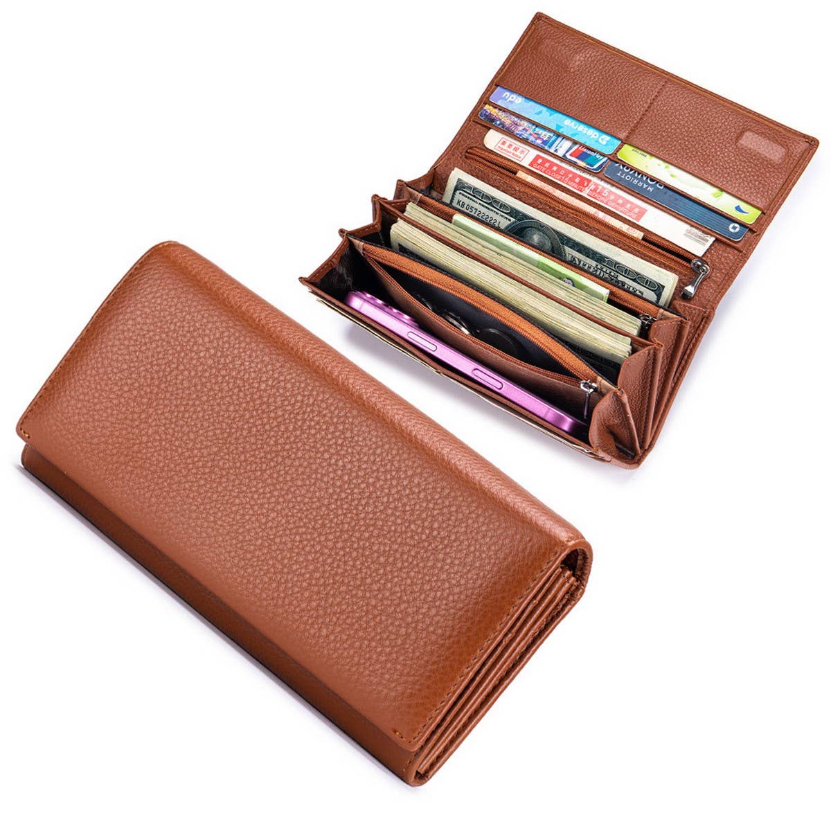 Women¡¯s Leather Long Wallet ? Large Capacity_CUAB00401