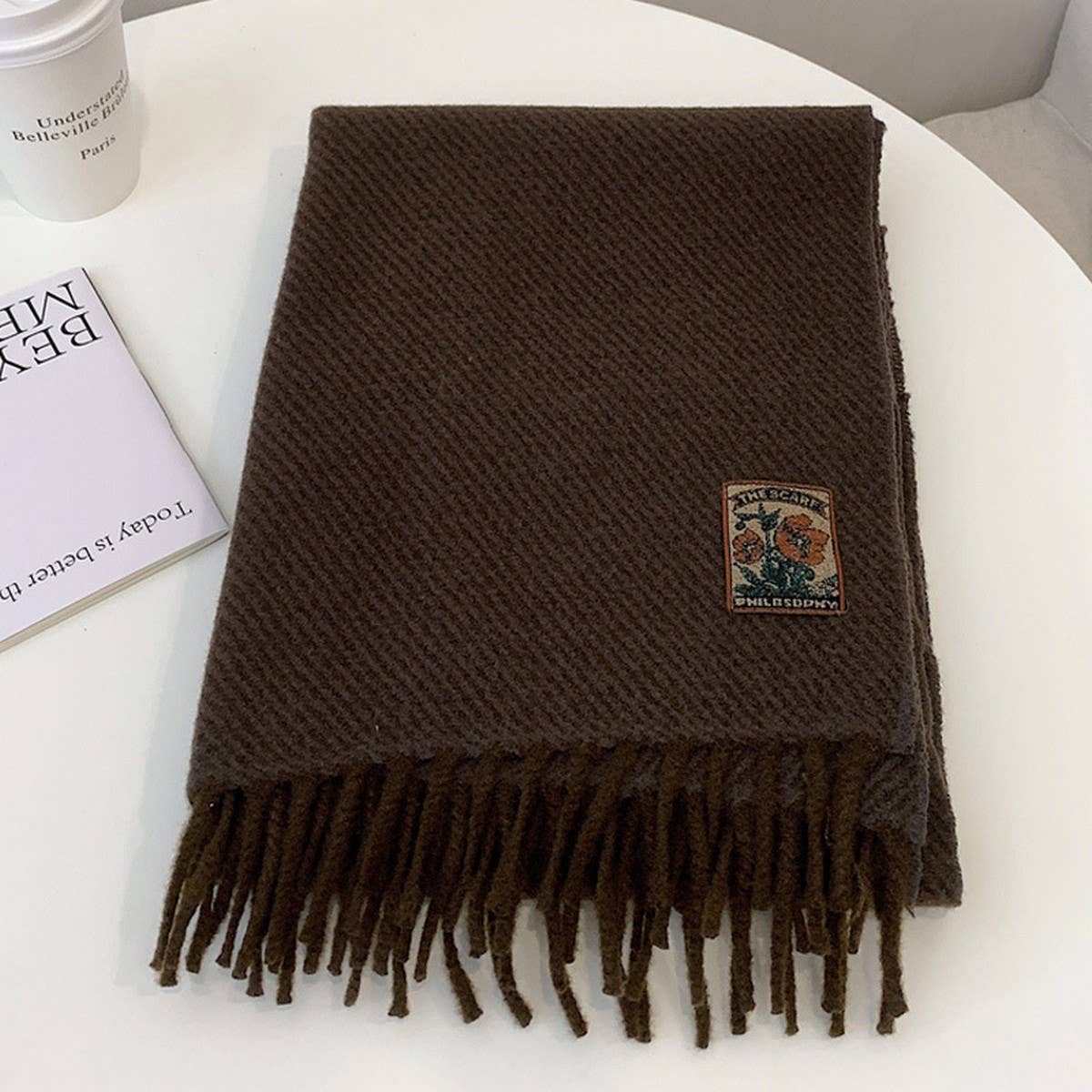 Winter Solid Acrylic Blend Scarf ? Neckwarmer