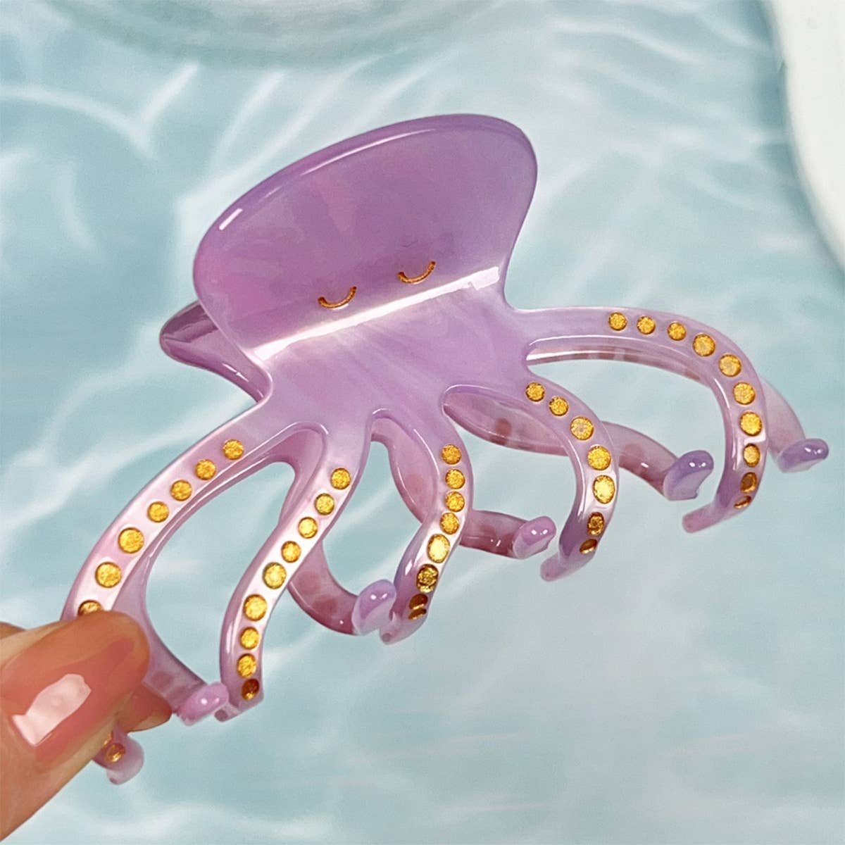Marine grab cartoon octopus acetate hairpin