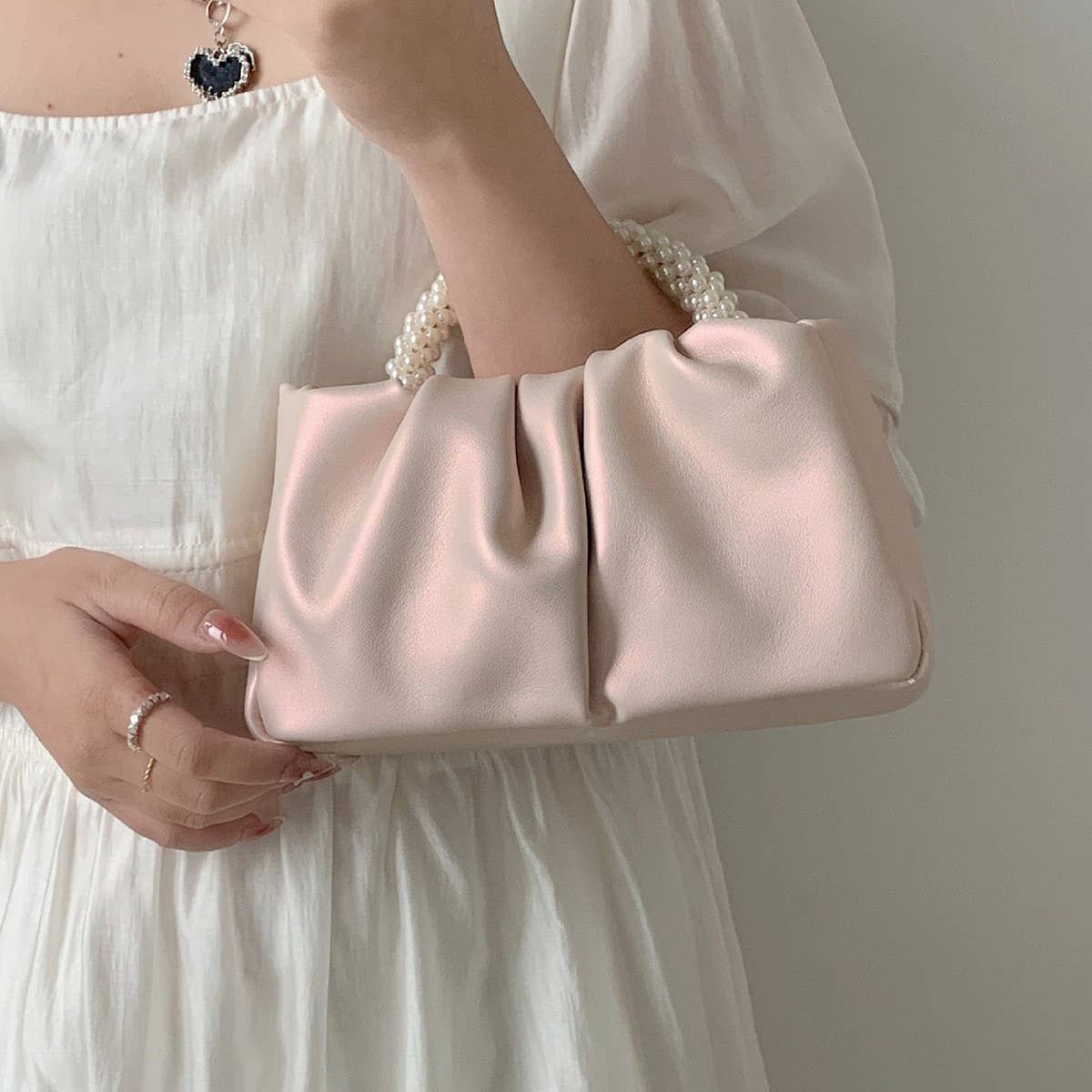 CWAB4845_FASHION PLEATED SWEET HANDBAG EVENING BAG