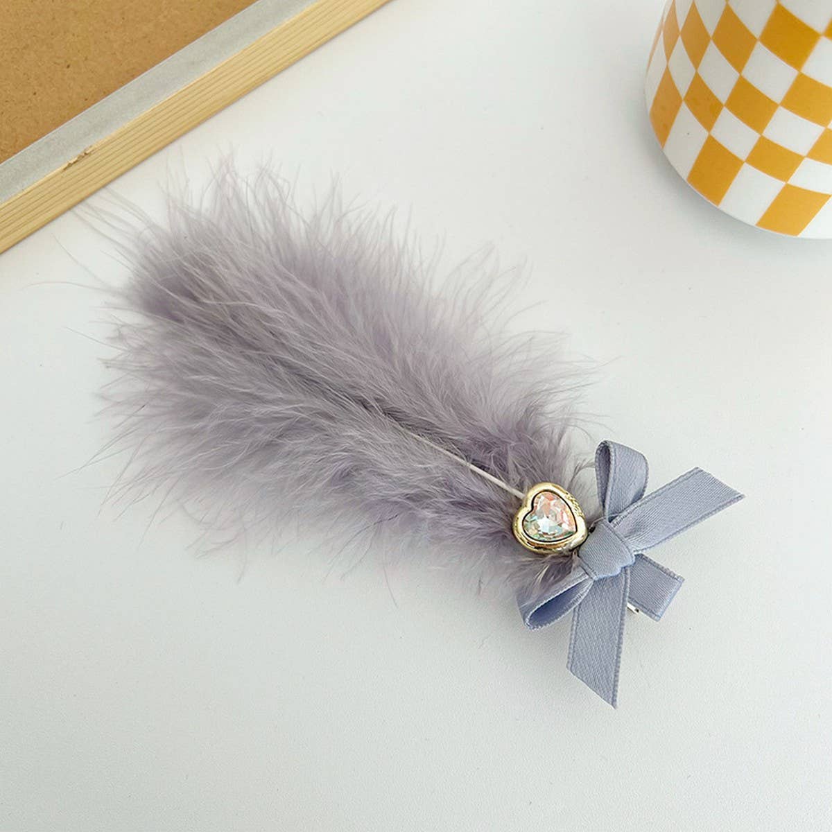 SUPER FAIRY TEMPERAMENT BOW FEATHER HAIRPINS_CWAHA1188