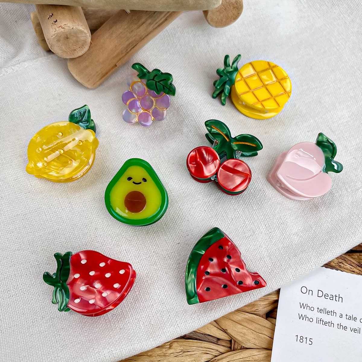 Mini acetic acid grab clip Cute fruit hair clip