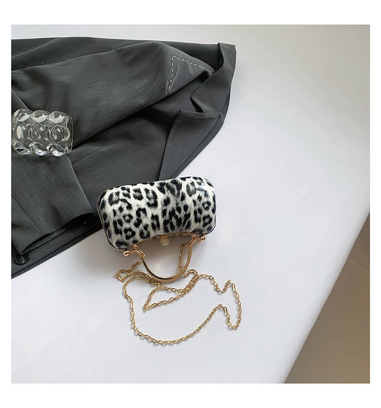 Leopard print fashionable single-shoulder bag