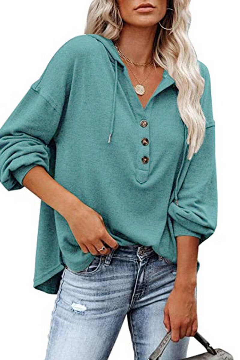 CWOHOL0615_CASUAL LOOSE SOLID COLOR HOODIE SWEATSHIRT